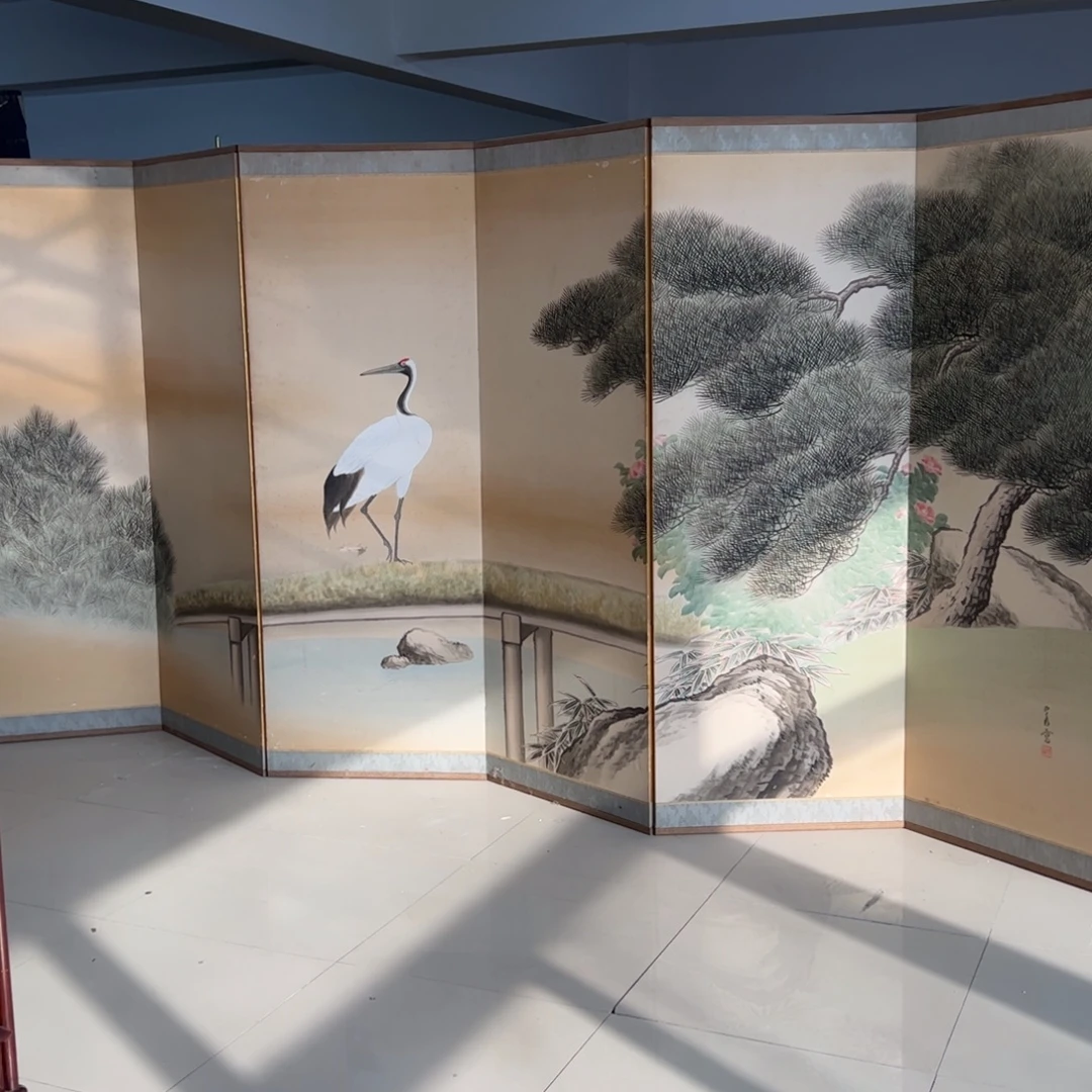 绘画屏风框画茶空间设计