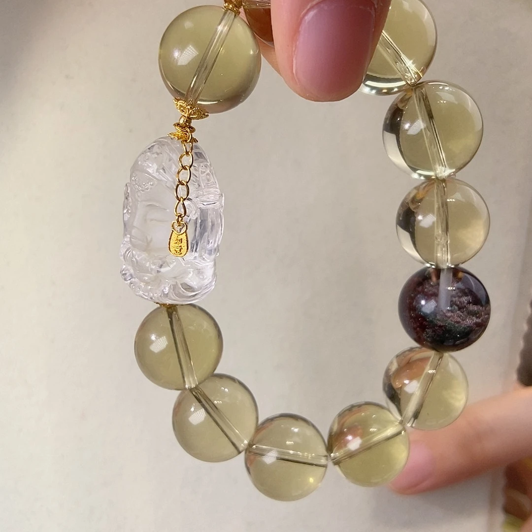 黄晶手链18K金镶嵌设计款