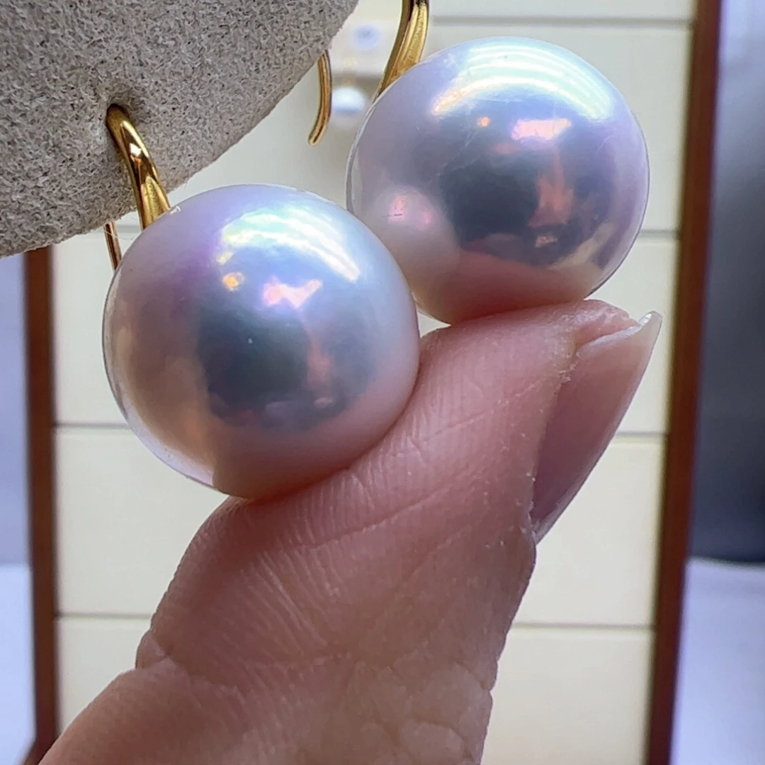 淡水珍珠耳饰银S925镶嵌