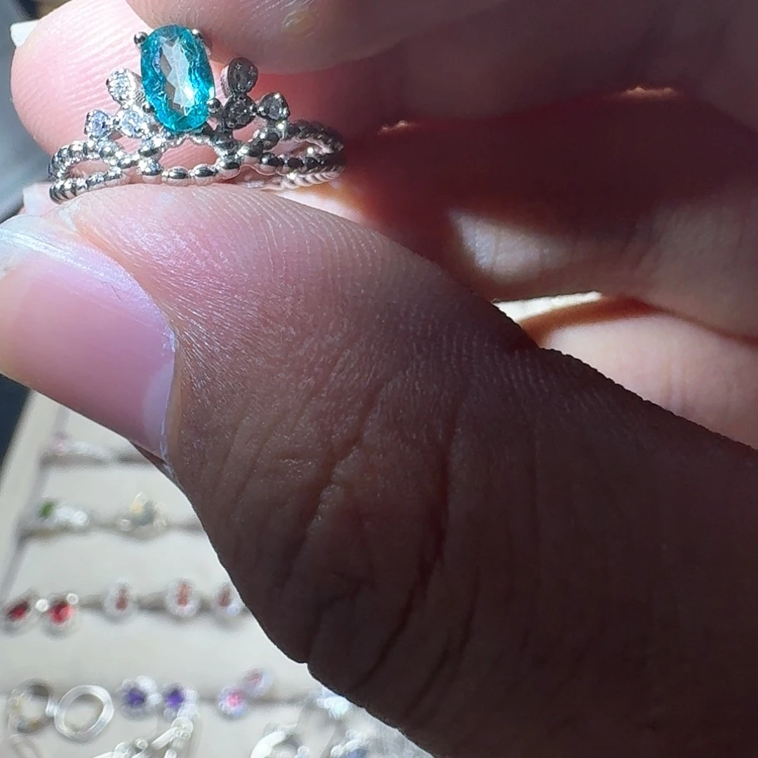 芙蓉石戒指银S925镶嵌