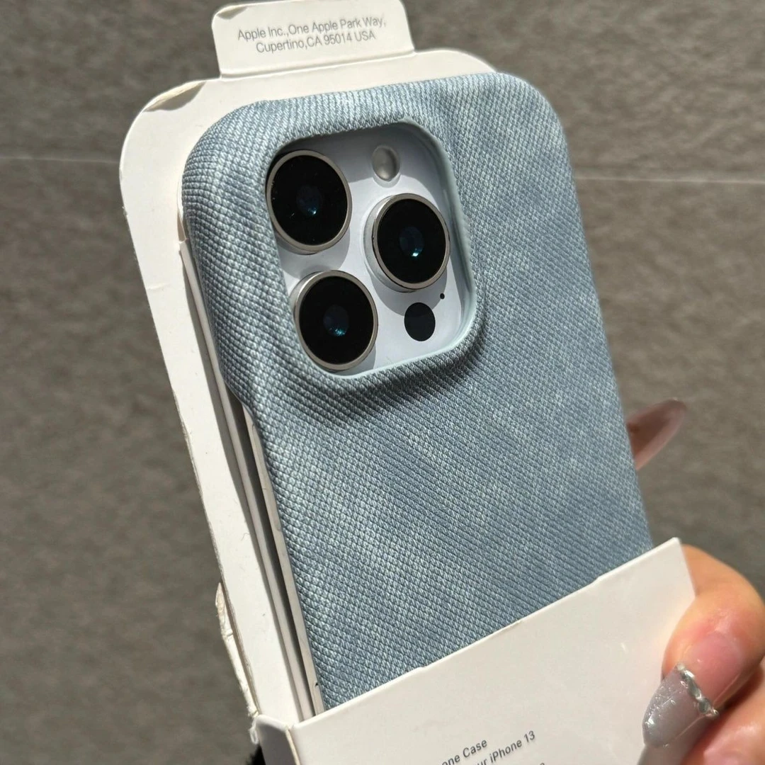 适用苹果17Promax牛仔布纹手机壳iPhone16Pro/15Plus/14/13/12/11