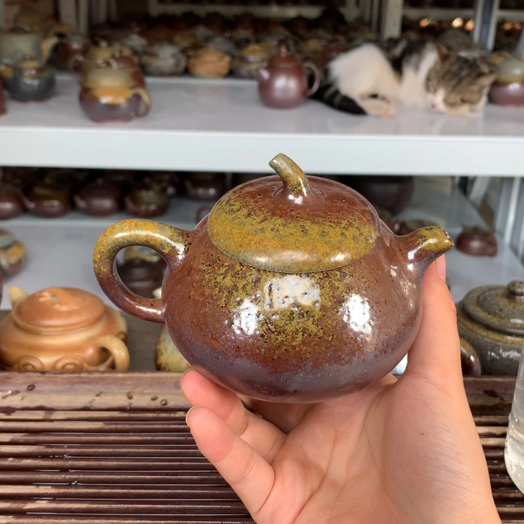 茶壶紫砂纯自然柴烧