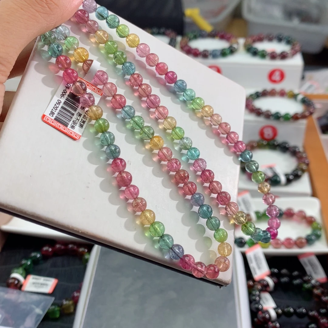 未镶嵌手链碧玺     5.8mm。