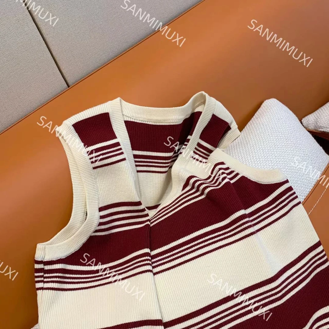 SANMI/叁米  条纹吊带针织背心 01701