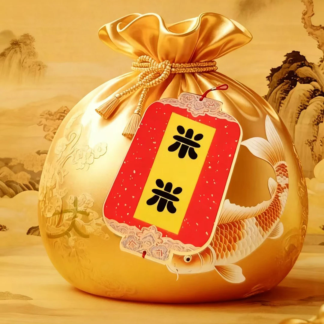3号老师推荐  米米腰包手绘卡 福袋挂饰入宅客厅玄学小物件