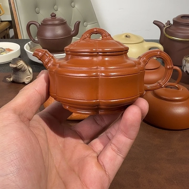 茶壶紫砂朱泥筋纹竹