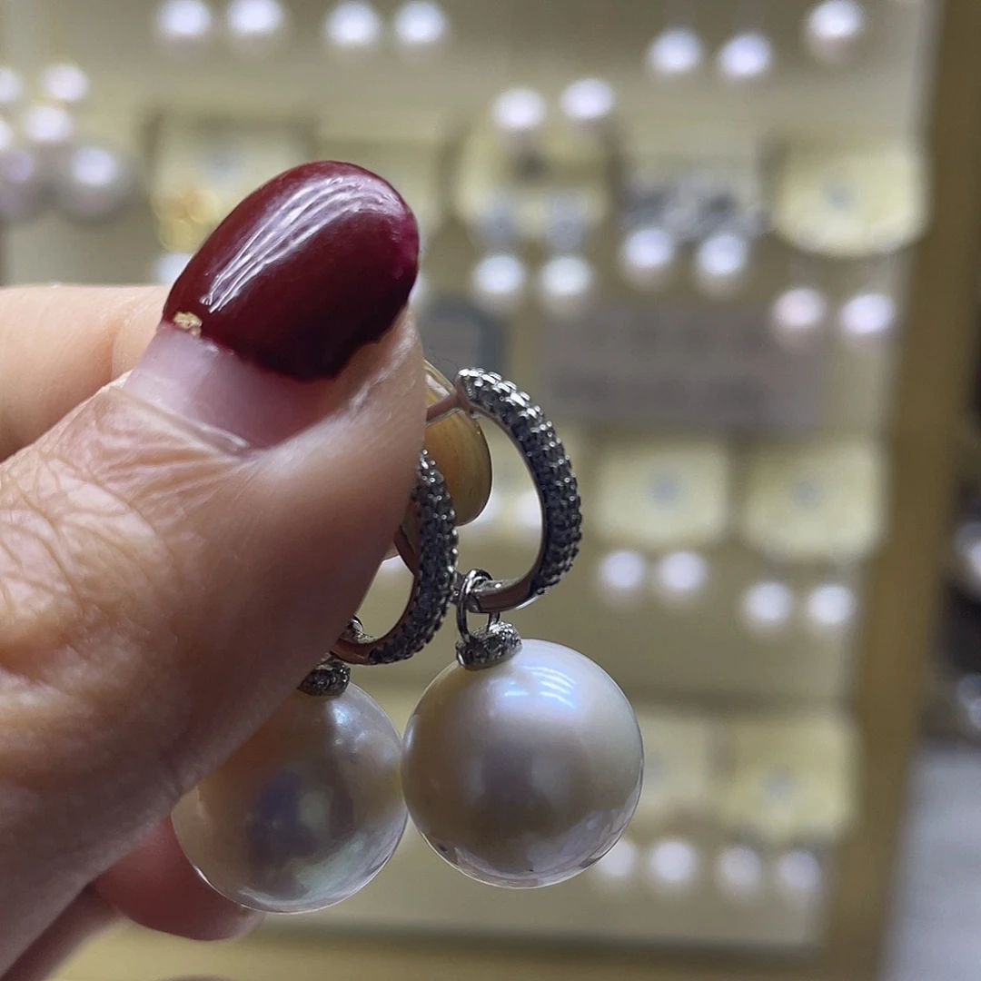 耳饰淡水珍珠银S925镶嵌