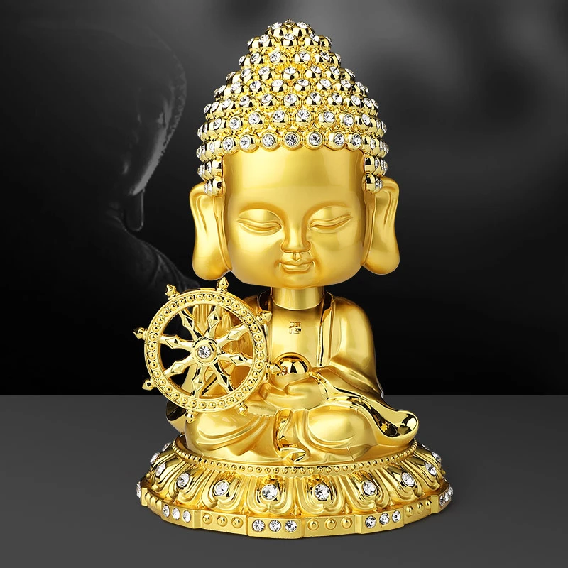 香薰摆件旋转香水用品新款摇头车内汽车弥勒佛太阳能近防装饰车载