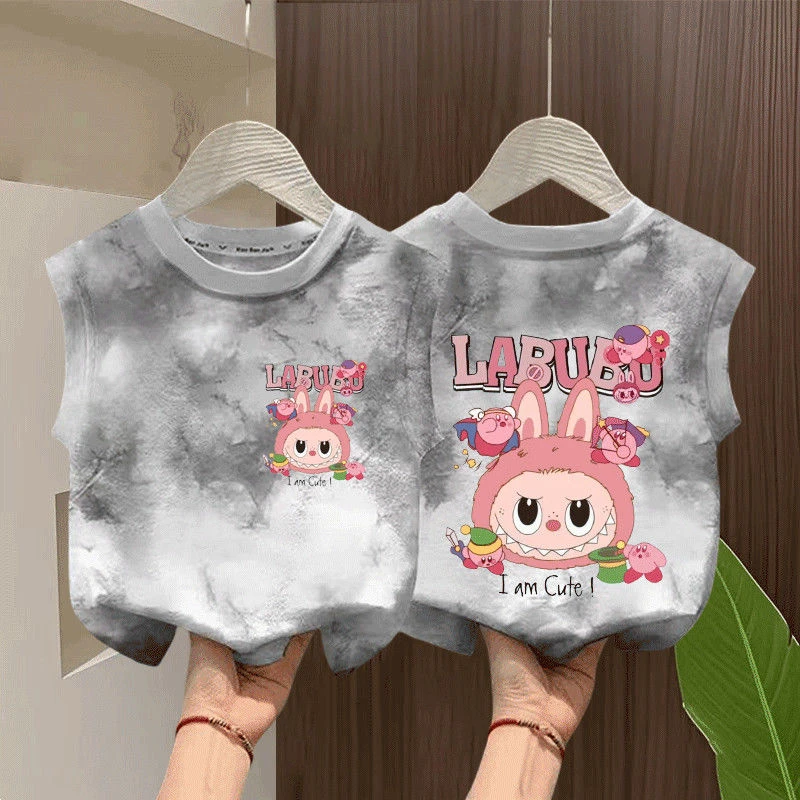 夏季新款拉布布中小童韩系ins风上衣女童宝宝甜美纯棉t恤背心衣衫