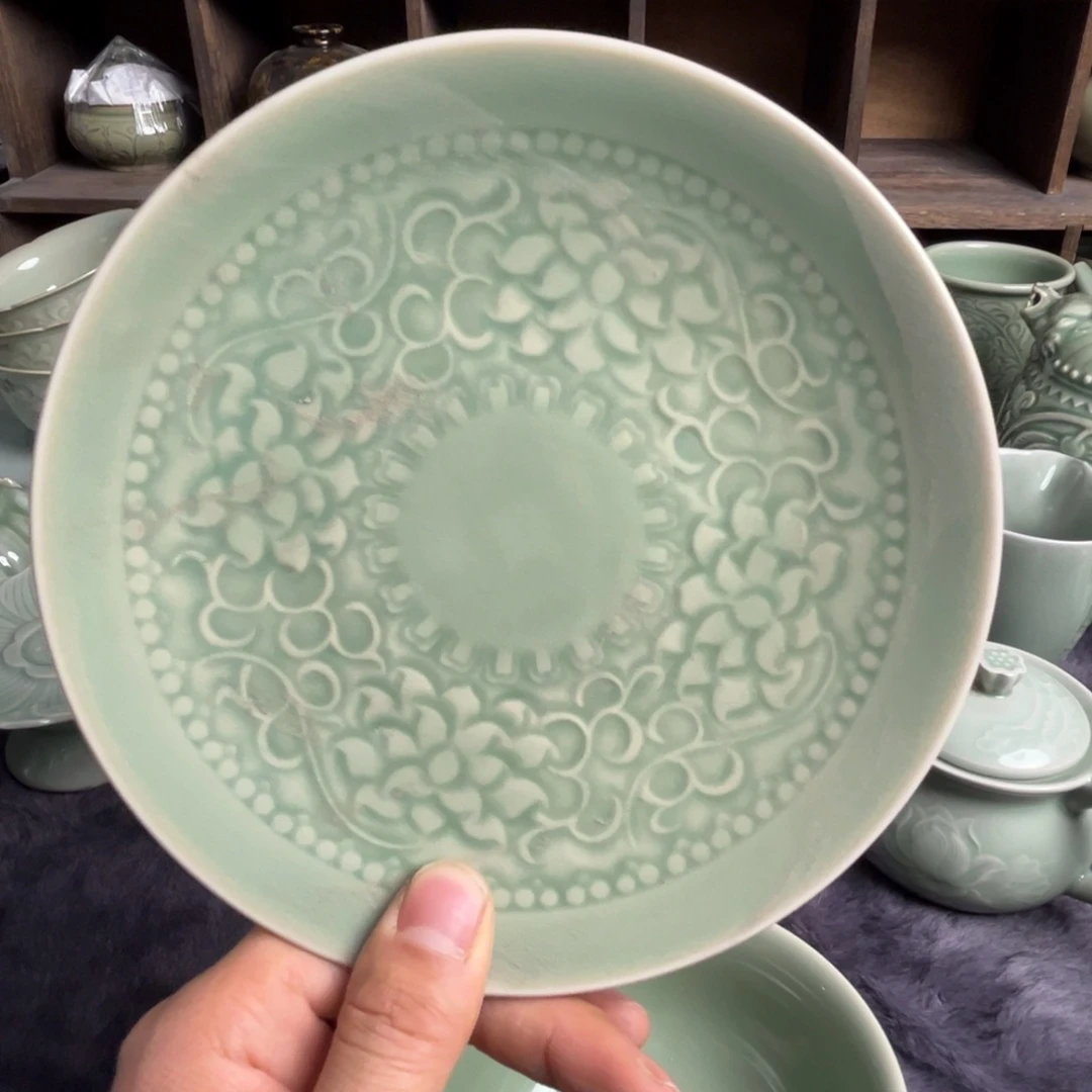 瓷微瑕 6.5 英寸折枝牡丹盘子