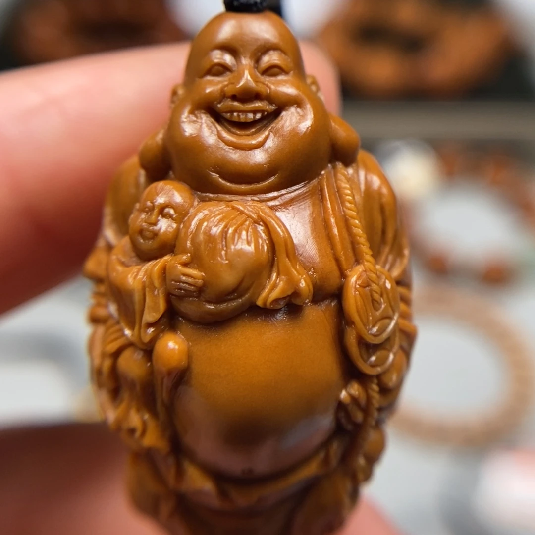 橄榄核吊坠三子弥勒