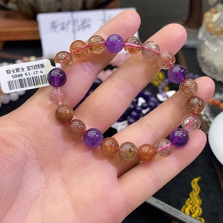 水晶手链未镶嵌黑加仑9+