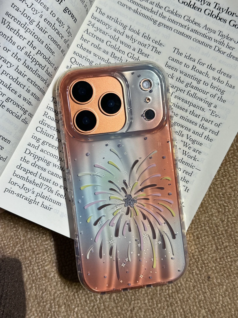 小众渐变晕染彩星烟花适用iPhone17pro苹果16保护套15pro创意1413