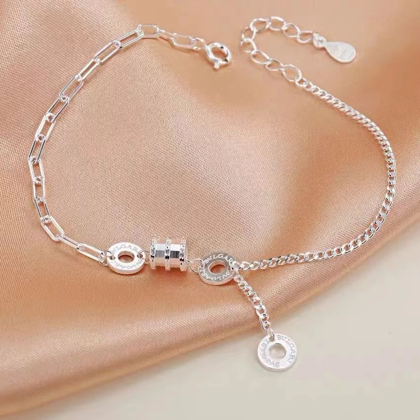 足银手链 小蛮腰AB手链足银990纯银轻奢气质百搭手链 编号B71