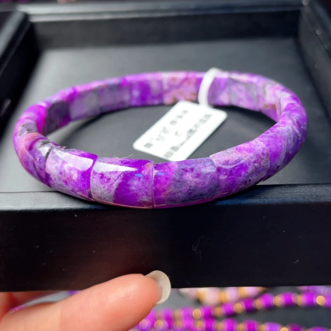 苏纪石（舒俱来）未镶嵌冰种紫樱花镯排