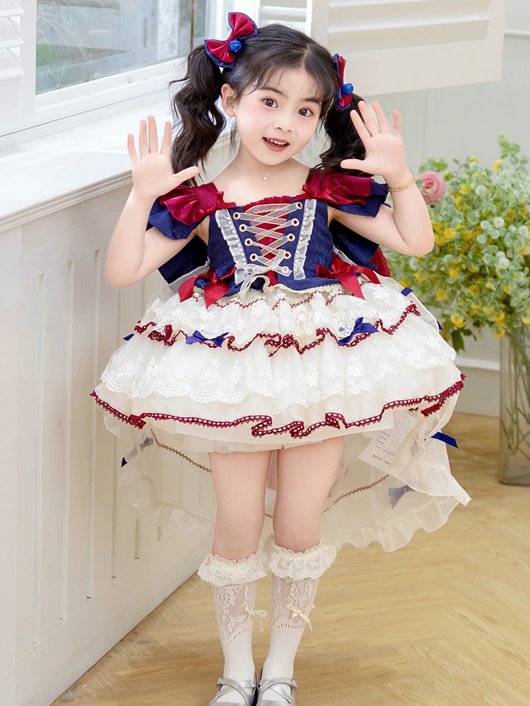 2025白雪公主女夏季绣花千金风连衣裙吊带日常蓬蓬裙动漫萝莉