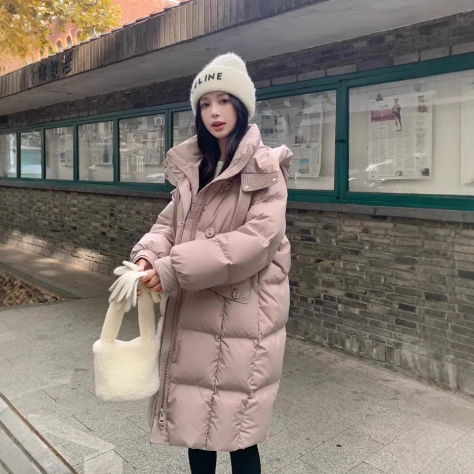 休闲原版商场同款鹅绒服2025新款羽女中长款冬季加厚外套小个子潮
