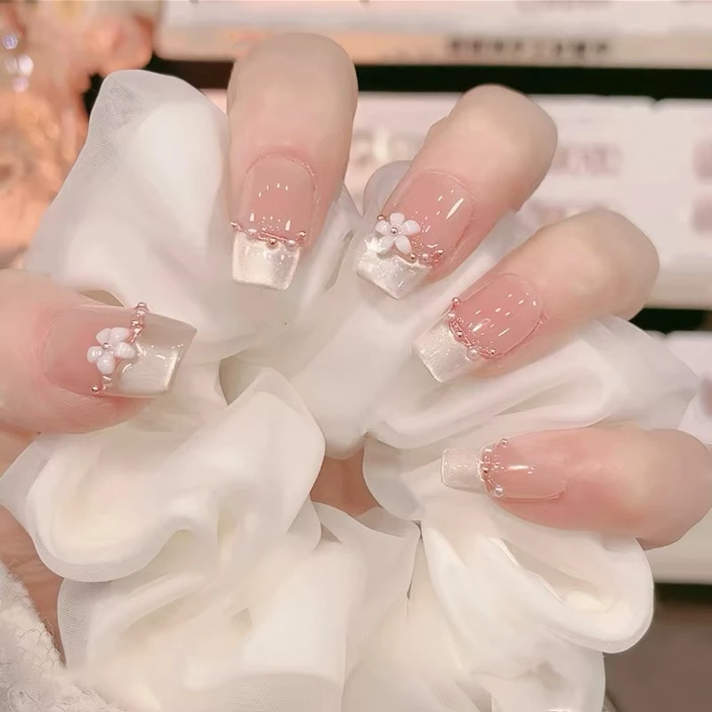 【七里香】纯手工穿戴甲成品重复使用美甲贴片可拆卸10片手工装