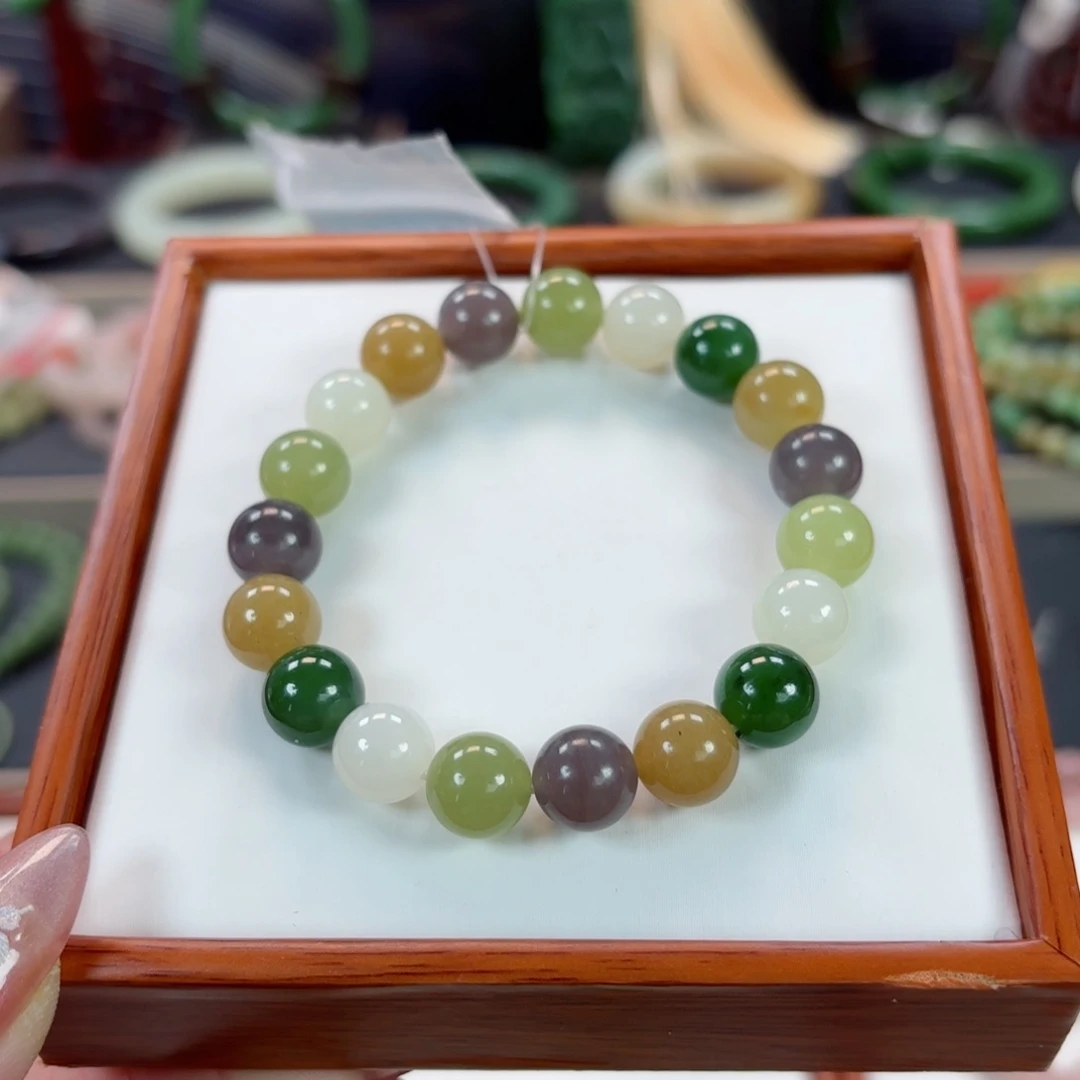 和田玉手链未镶嵌黑****5