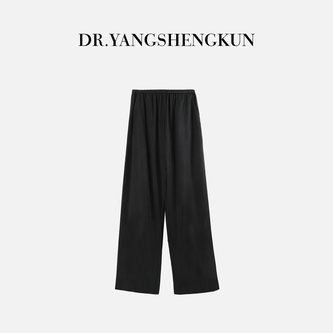 DR杨圣坤2025夏季松紧腰莱赛尔舒适透气直筒百搭休闲裤B2503-1503