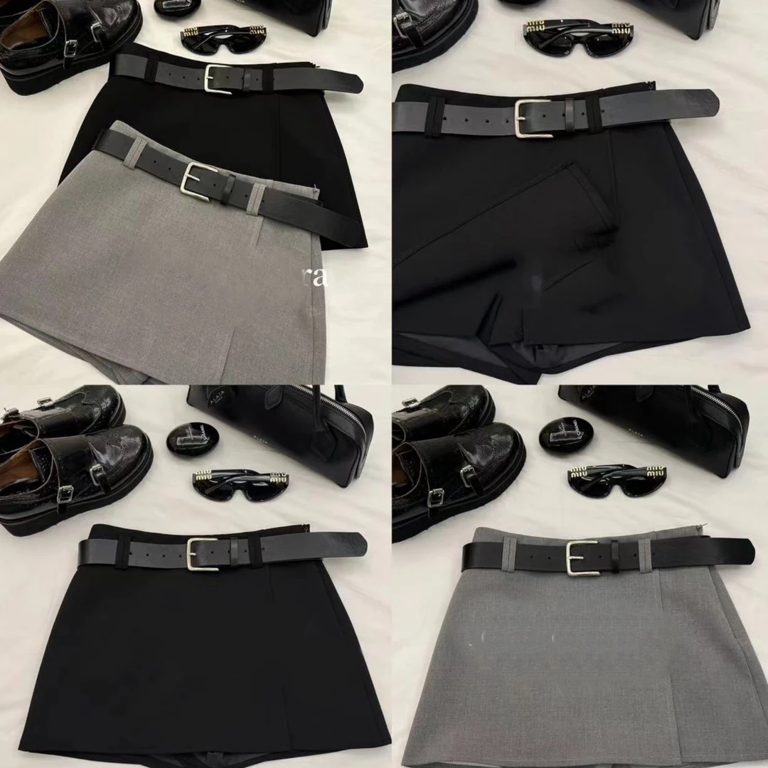 菜花 福（1ch68787#） 配腰带！韩系高腰短裙 （裙裤）6-12