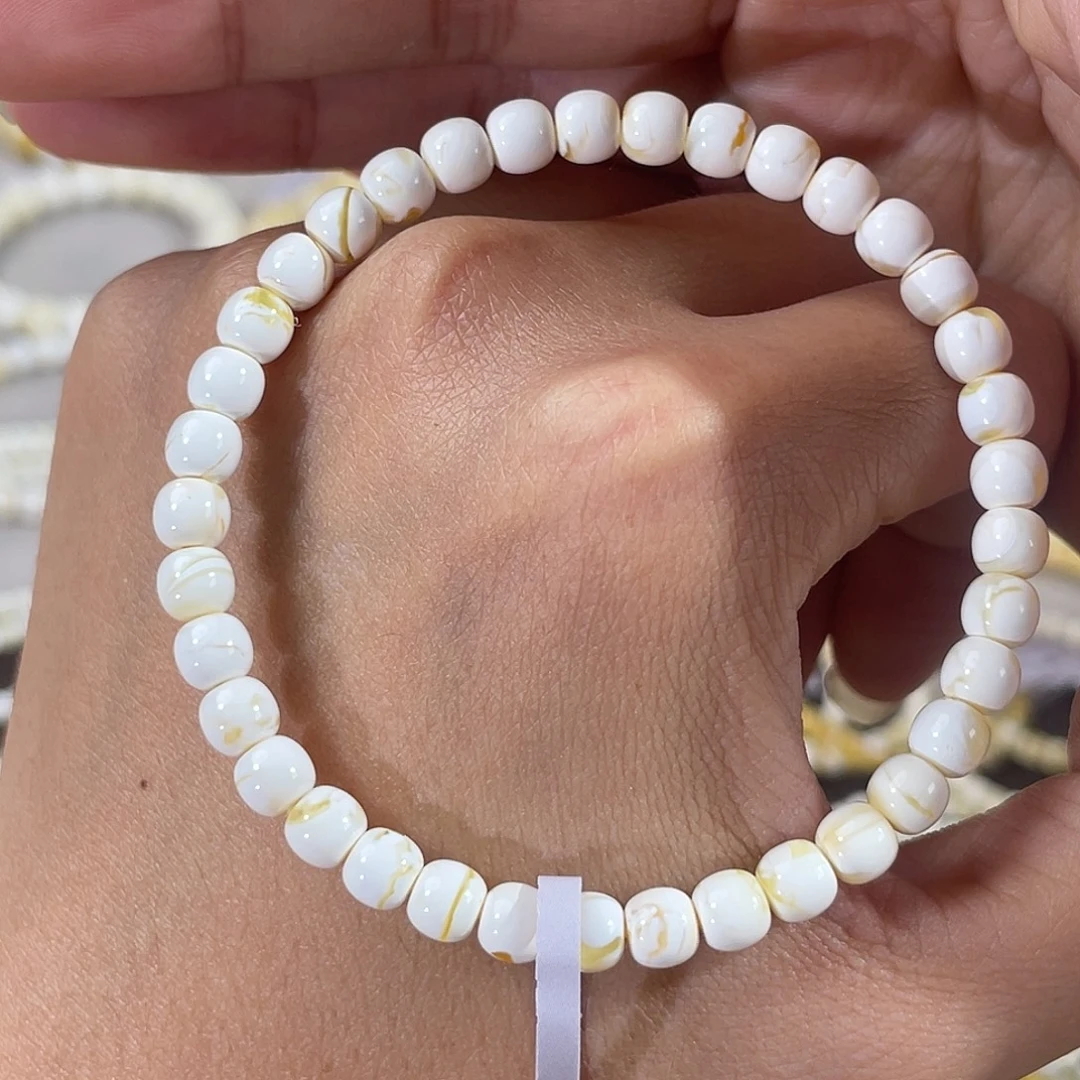 琥珀未镶嵌裸石5.5漆白闪电