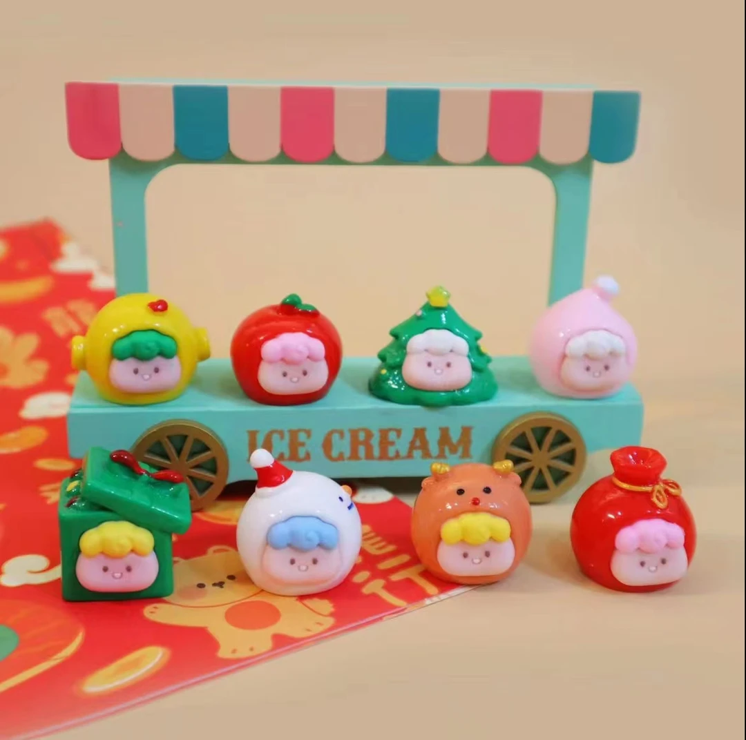 【拆盒拆袋】立体卡通实色圣诞公仔萌粒盲盒系列拍下不退默认代拆