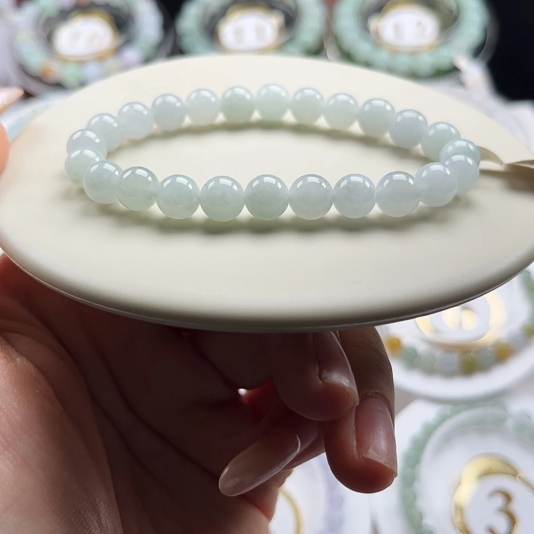 翡翠未镶嵌手链卡7.8