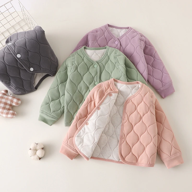 2025新款加厚棉袄校服神器男女童保暖上衣冬季三层夹棉舒适内穿潮