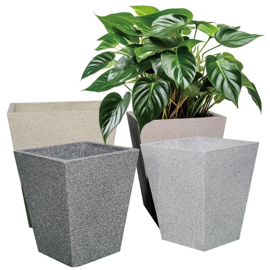 镁泥花盆黑金刚黑珍珠高山正方形树脂花盆办公室清仓透气大号盆器