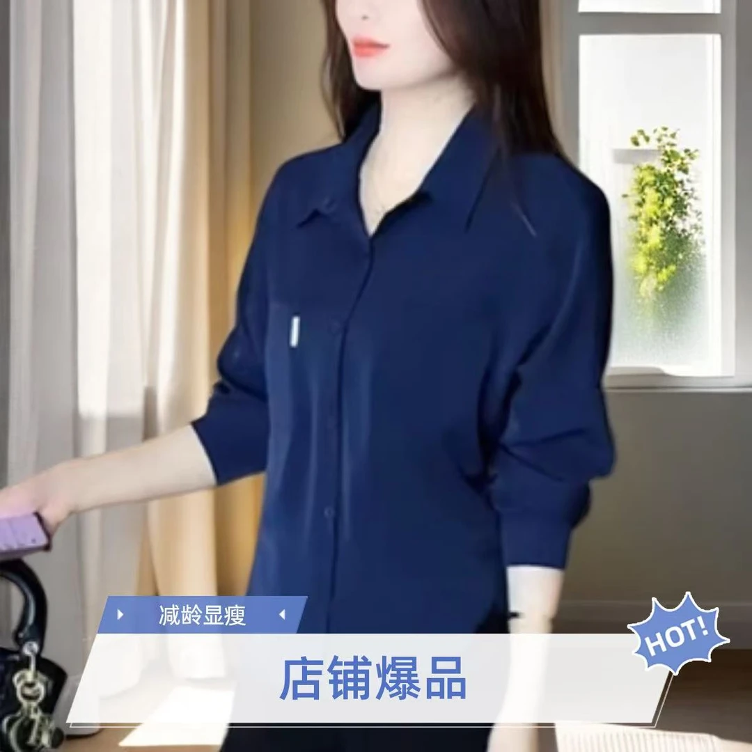 时尚短袖衬衫女夏季新款宽松遮肚子显瘦洋气百搭上衣休闲