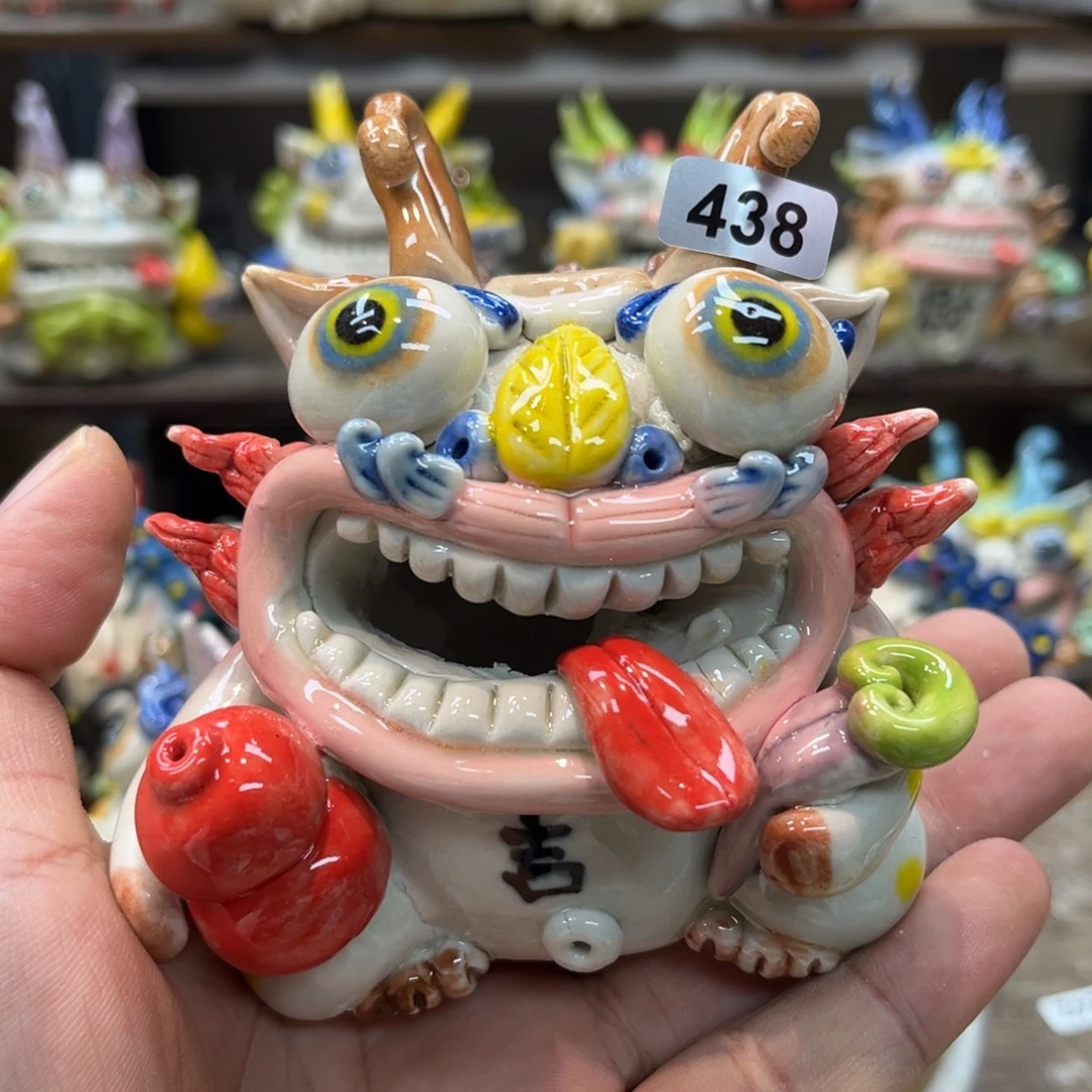 摆件直播纯手工抽象陶瓷摆件438