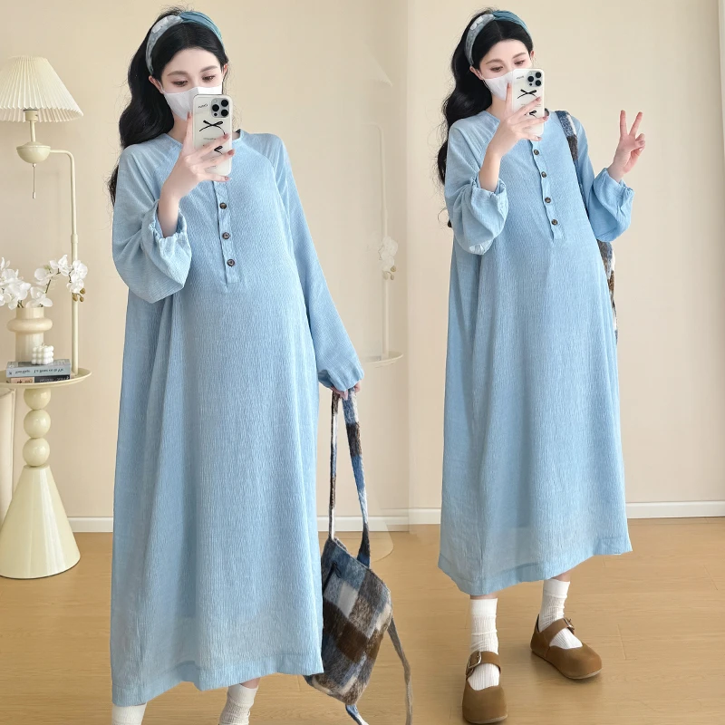 大码孕妇连衣裙春季新款宽松时尚长款女气质显瘦洋气减龄200斤潮