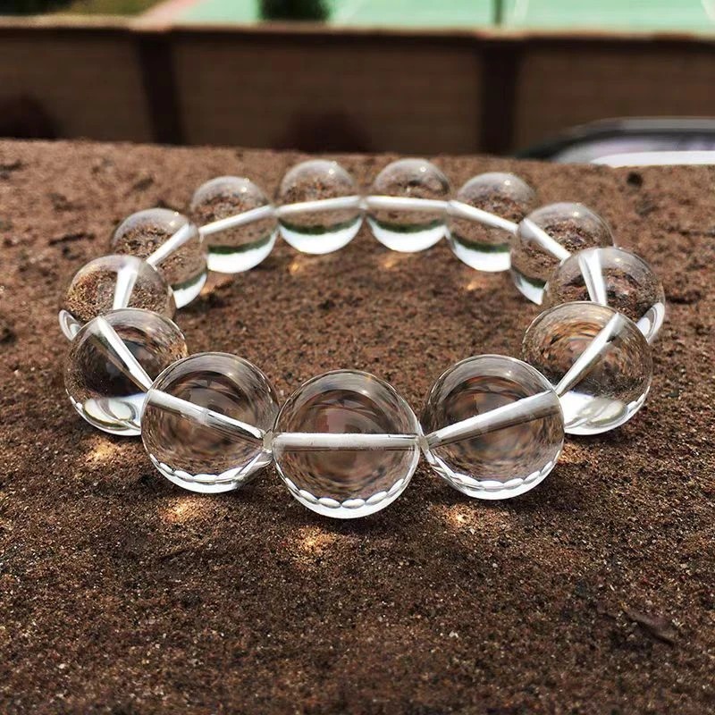 精品白水晶抛光手链8mm+