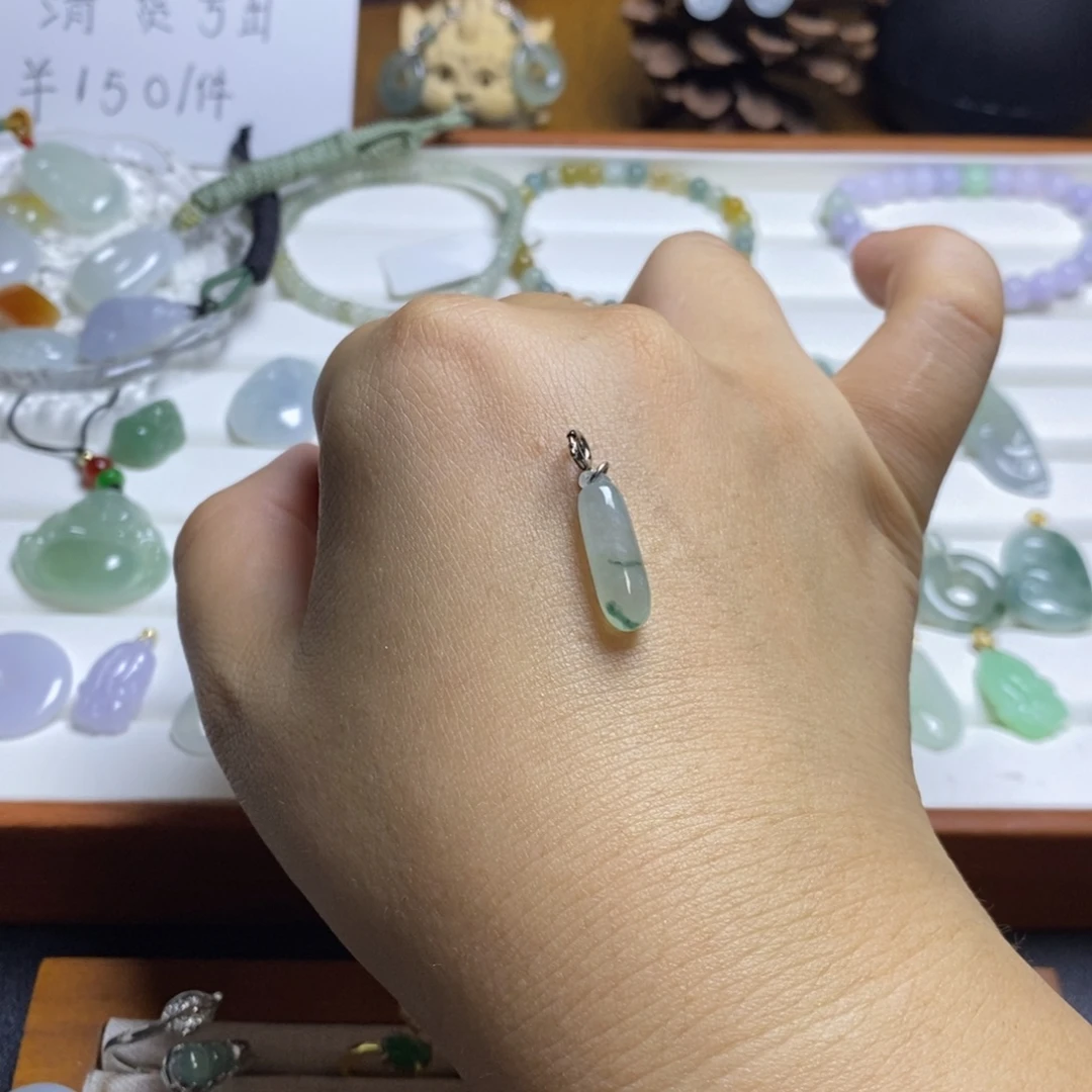 翡翠银S925镶嵌颈饰清货
