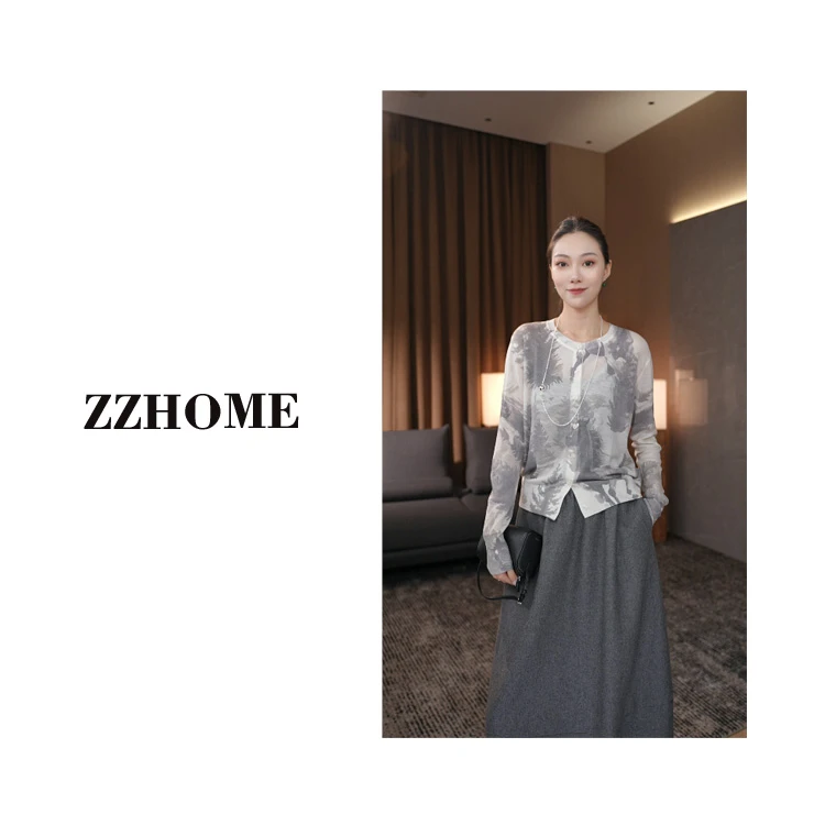 ZOZO HOME ｜“江南”系列水溶羊·毛气质针织开衫q170479p显瘦简约
