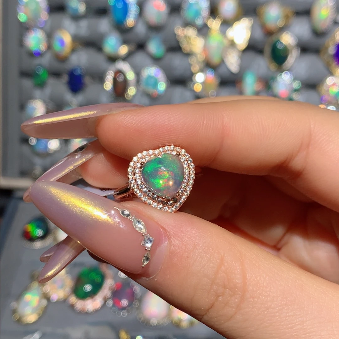 欧泊福利戒指t银S925镶嵌