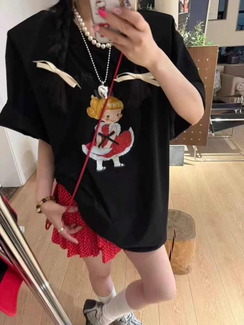 东ROOM2025新款韩版宽松显瘦百搭休闲卡通米奇印花长袖T恤防晒衣