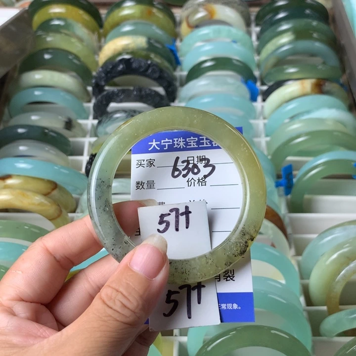 未镶嵌蛇纹石玉手镯6303