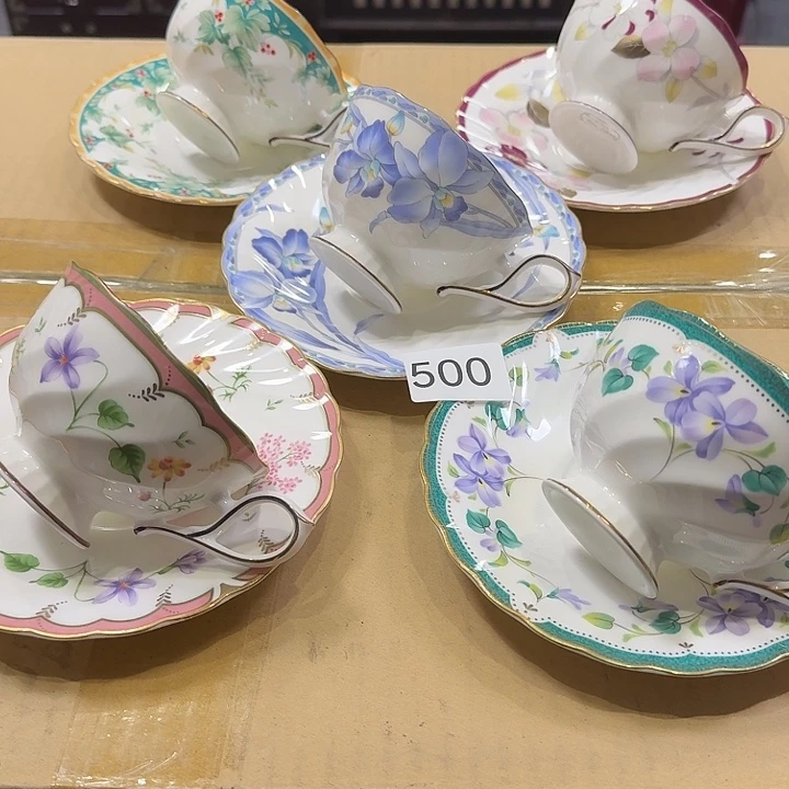 瓷片很好看的咖啡杯五杯五碟