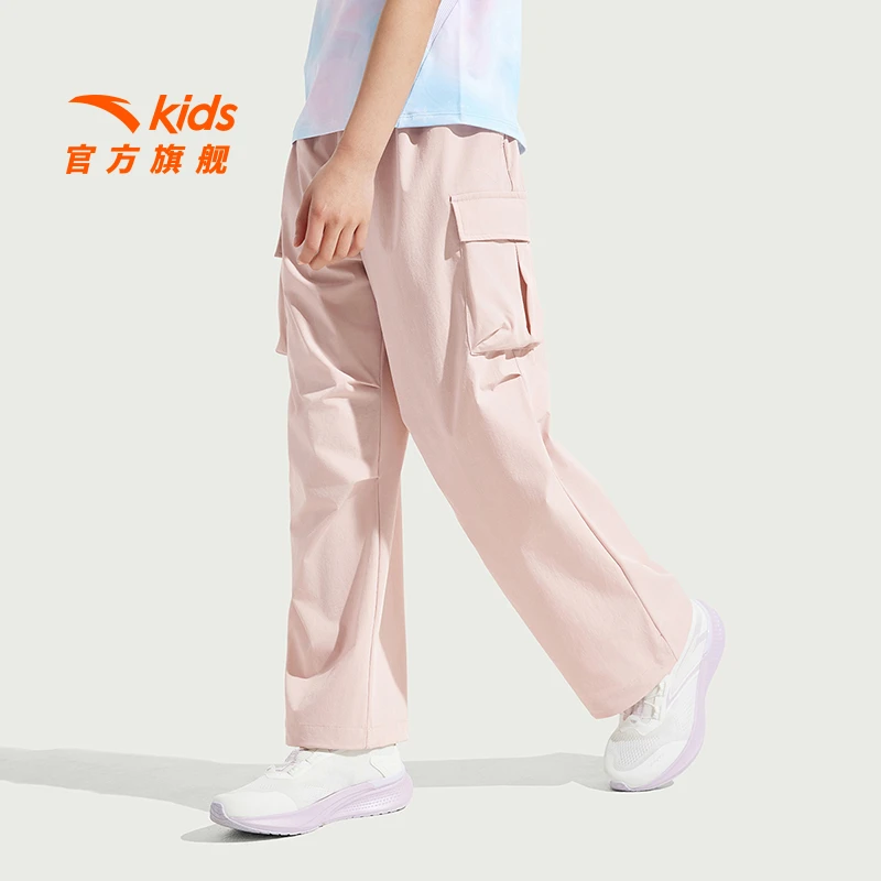 安踏儿童男女童运动长裤25夏新款透气亲肤青少年高弹运动裤7501