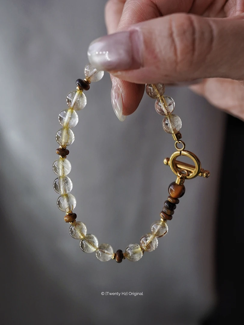 铜镀真金手链 【金丝环扣】秋季新款金发ot扣时尚手链