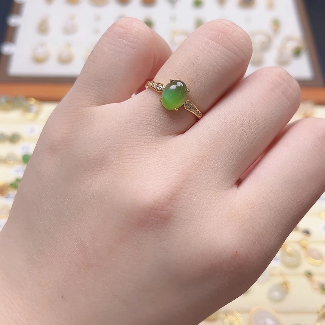 和田玉银S925镶嵌戒指