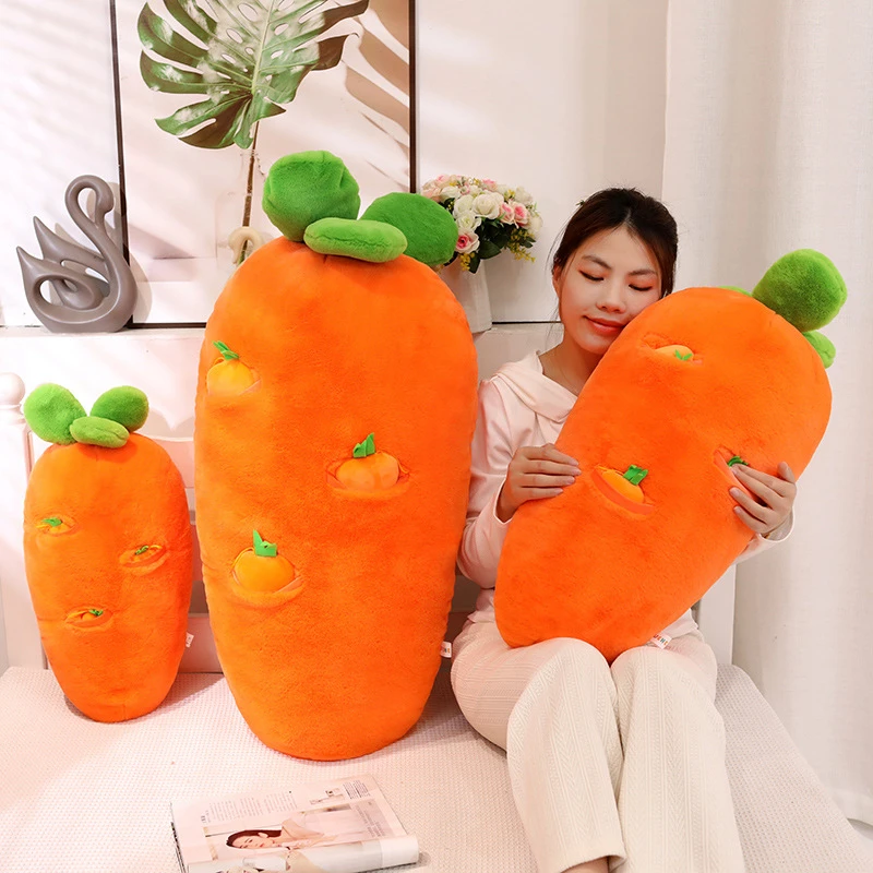 趣味胡萝卜造型毛绒玩具抱枕可爱公仔女生日礼物睡觉床头夹腿抱枕