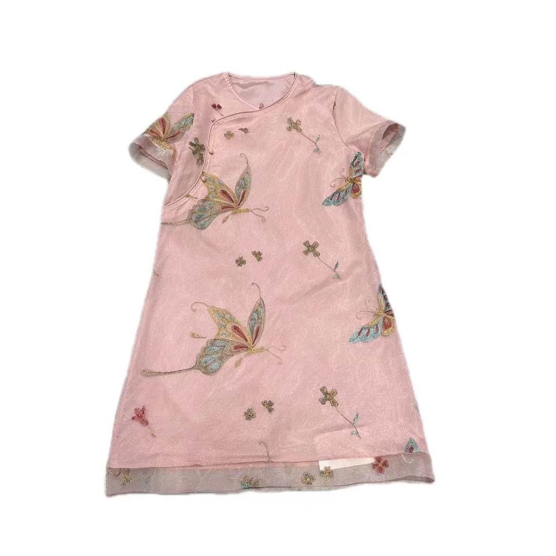 939//#新款新中式《蝶舞翩翩》国风旗袍短袖连衣裙女气质高级感