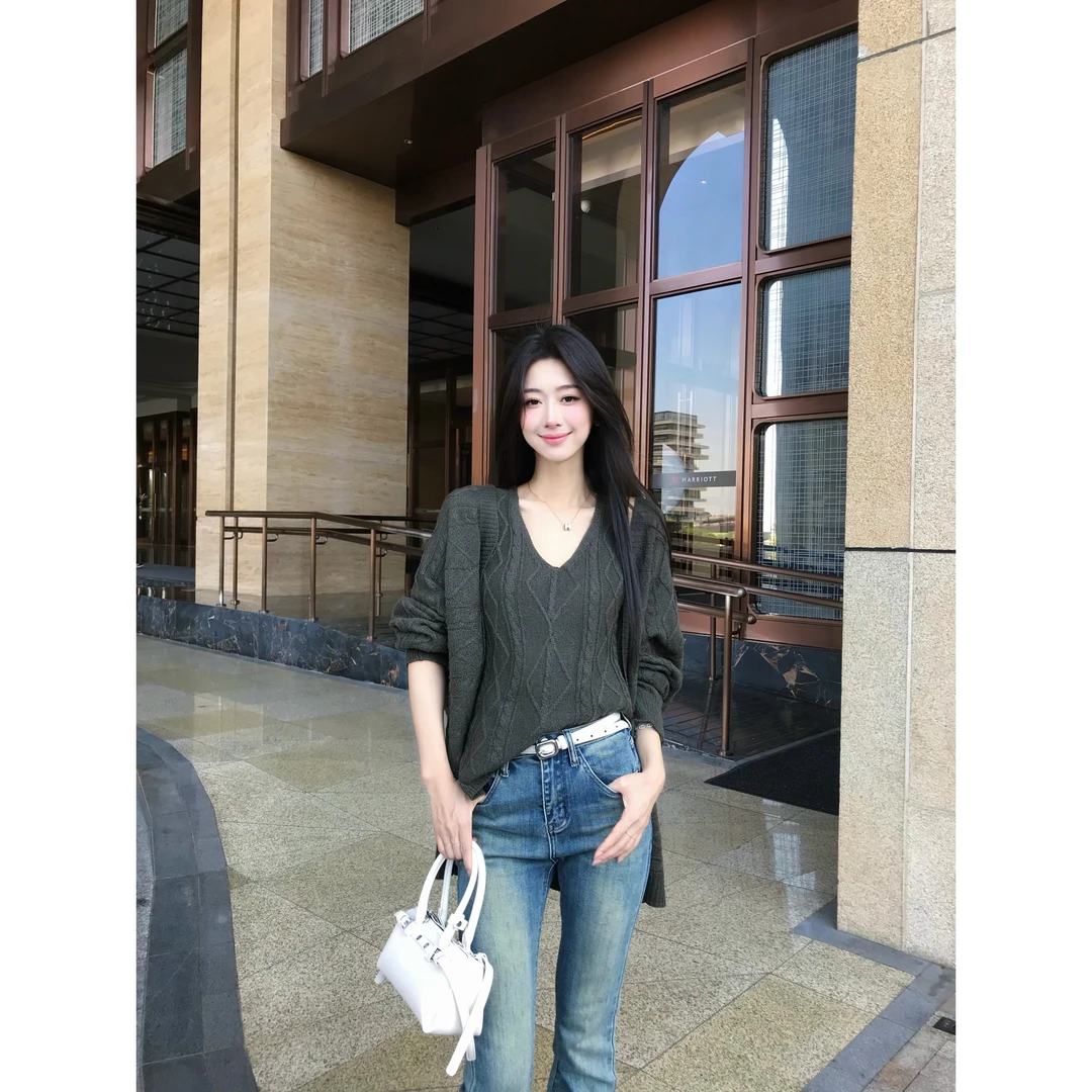 【实穿选手】港风慵懒风宽松显瘦针织外套毛衣外搭上衣两件套针织衫