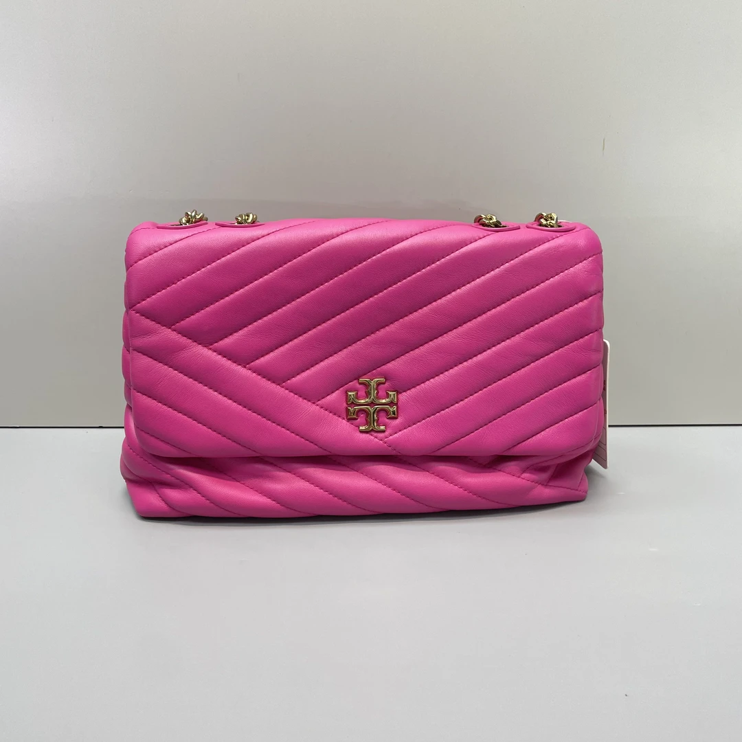95新 TORY BURCH/汤丽柏琦 媚姐/kira玫红链条包27X18X8cmG011701