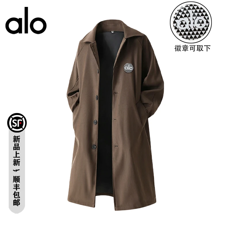【官方奥特莱斯】alo潮牌 秋季中长款风衣复古高级感大衣男士外套