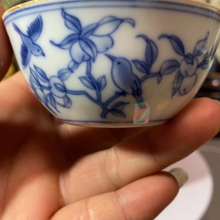 软陶青花喜上眉梢杯子