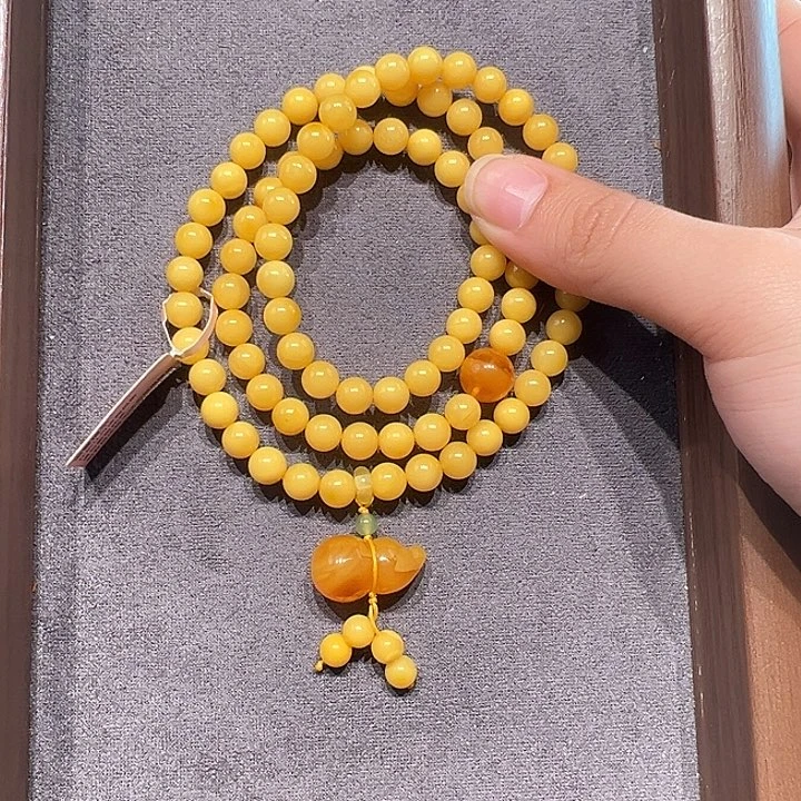 蜜蜡未镶嵌手串6.8mm蜜蜡手串